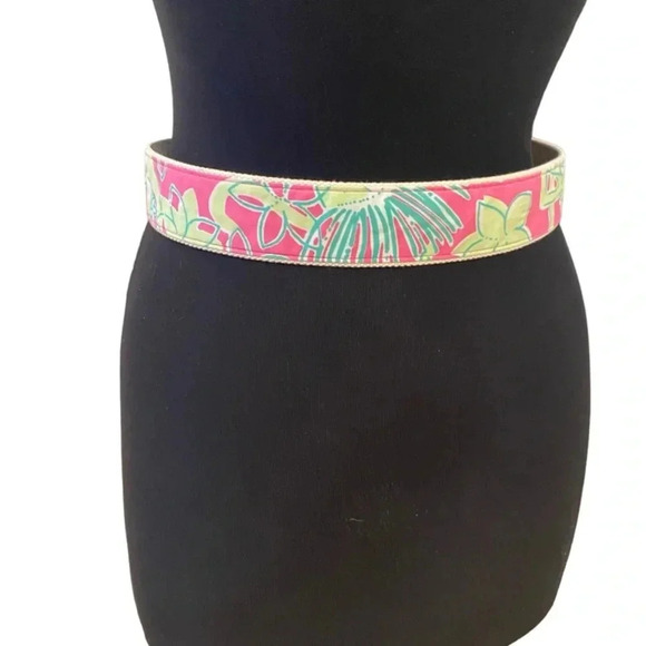 Lilly Pulitzer Womens Y2K D Ring 100% Cotton Floral Belt - Picture 3 of 6